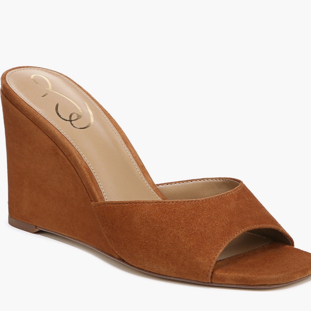 Sam Edelman Brown Suede Wedge Sandals - Picture 9 of 10